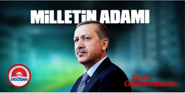 Şekil 2.23. 2014 Türkiye Cumhuriyeti Cumhurbaşkanlığı Seçimi Recep Tayyip Erdoğan’ ın Tanıtım  Afişi