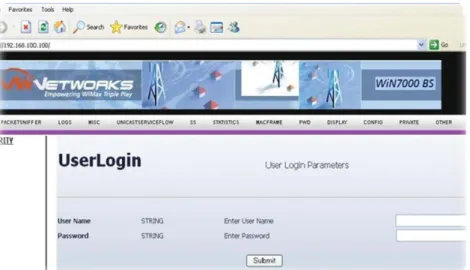 Fig. 2.9. Web user interface for WiN7000 base station.