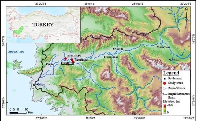 Fig. 1. Topographic map of the Büyük Menderes River Basin.  3. DATASETS AND METHODS 