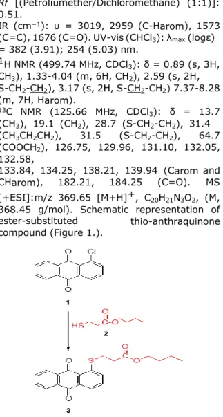 Figure 1. Schematic representation of ester- ester-substituted thio-anthraquinone compound