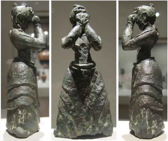Şekil 2.4. Girit (Minos) kız Bronz Heykel, M.Ö.1600-1500 Cleveland Sanat Müzesi. 