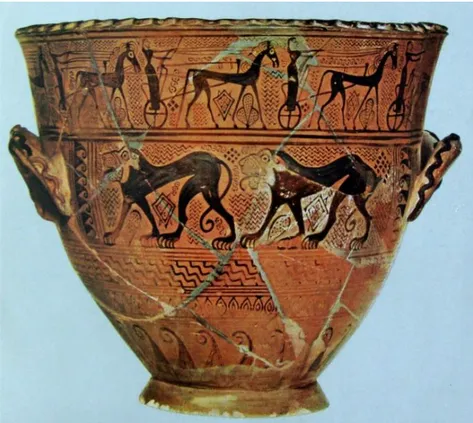 Şekil  2.14.  Atina’da  bulunan  Vazo,  M.Ö.8.-7.y.y.  ait.  Devlet  Koleksiyonları  ve 
