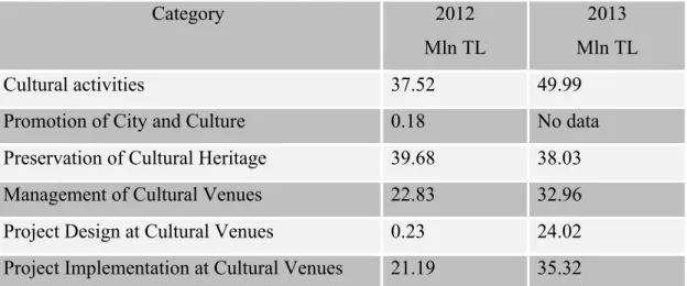 Table 7: IMM Expenditures on Cultural Services 