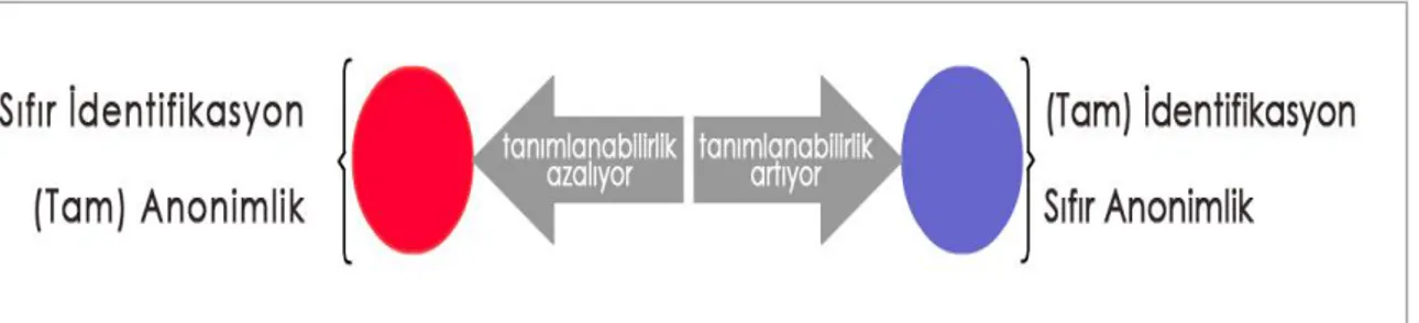 Şekil 1. Anonimlik-İdentifikasyon Kutuplu İlişkisi                                                   