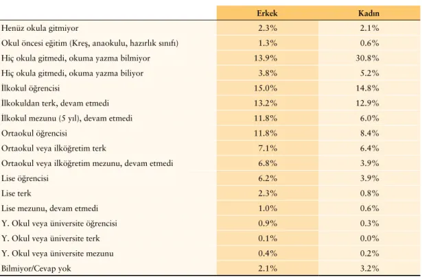 TABLO 2. Eğitim Durumu