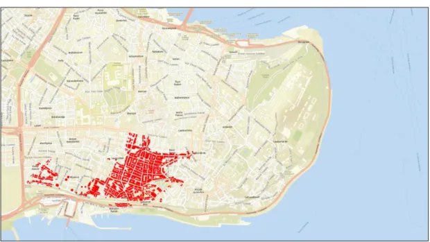 Figure 1. Istanbul today and the area covered in this thesis 