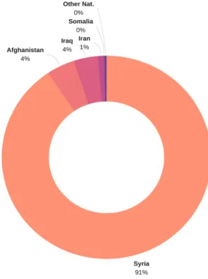 Figure 1.1: Distribution of Migrants in Turkey by Countries 