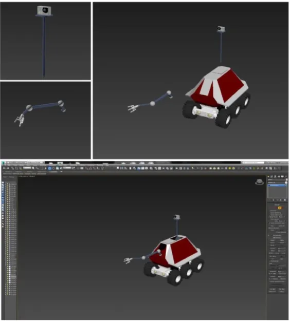Figure 2.3 Design with telescopic rod and robotic arm 