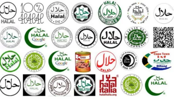 Figure 6. Different types of labels of Halal Food (ABC, 2014) 