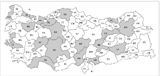 Figure 1 : Provincial division of Turkey  