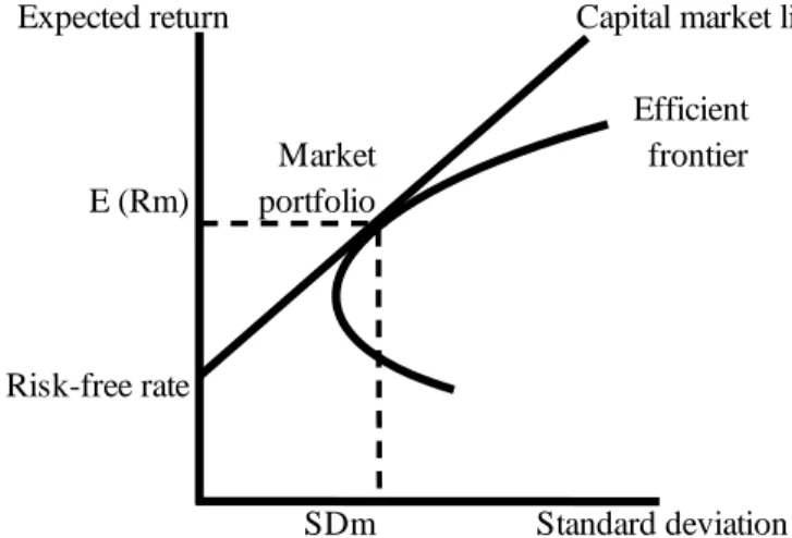 Figure 3.4: Capital Market Line and Efficient Frontier 