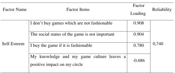 Table 9. Factor Analysis for Image (Self-Esteem) 