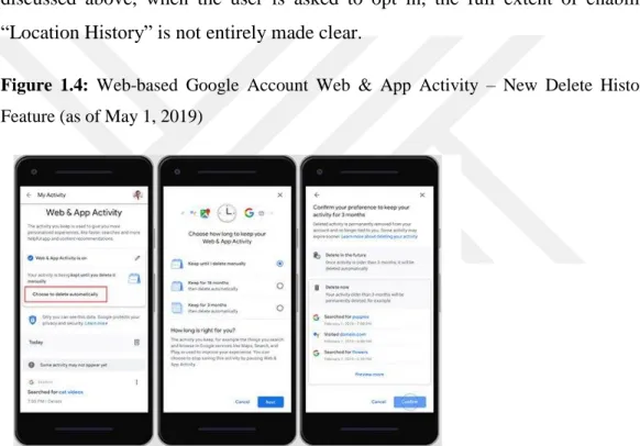 Figure  1.4:  Web-based  Google  Account  Web  &amp;  App  Activity  –  New  Delete  History 