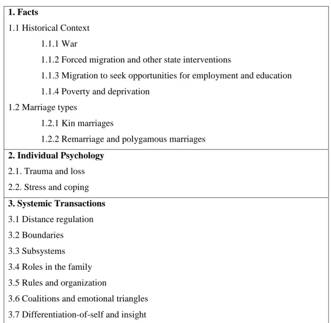 Table 1: Summary of contextual Theory clusters by identified themes and categories 