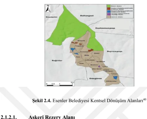 Şekil 2.4. Esenler Belediyesi Kentsel Dönüşüm Alanları 40