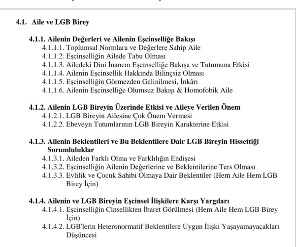 Tablo 3: 1. Üst Düzey Tema: Aile ve LGB Birey 