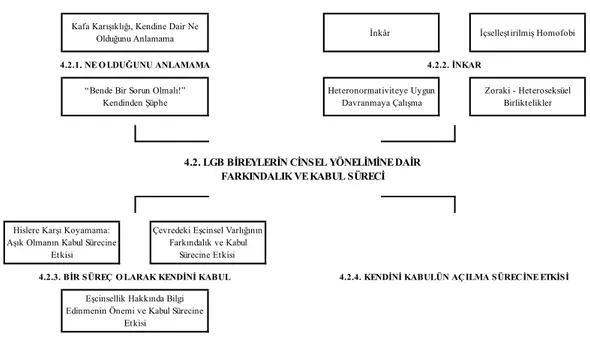 Şekil 2: LGB Bireylerin Cinsel Yönelimine Dair Farkındalık ve Kabul Süreci 