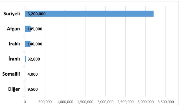 Grafik 1. Türkiye’de Mültecilerin Geldikleri Ülkelere Göre Dağılımı 