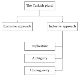 Fig. 1 The different theoretical options for the analysis of the Turkish plural