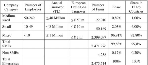 Table 4: Turkish SME Definition 