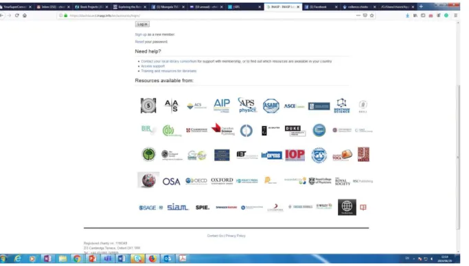 Figure 6: Screenshot INASP access to online research dashboard (adapted from Welcome to INASP’s 