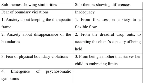 Table 3. Subordinate themes 