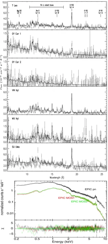 Figure 1: Sample of DN high resolution XMM-Newton RGS