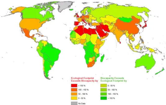Figure 2.3  Biocapacity Reserves and Deficit Per Country in 2010