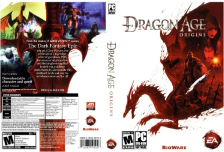 Figure 3.1.1 The DVD Cover of Dragon Age 