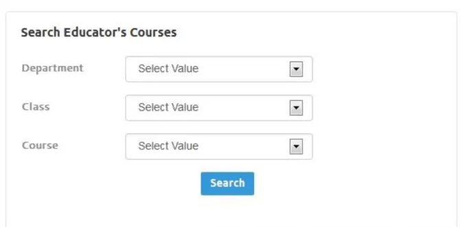 Figure 9 : Search Educator's Course Form 