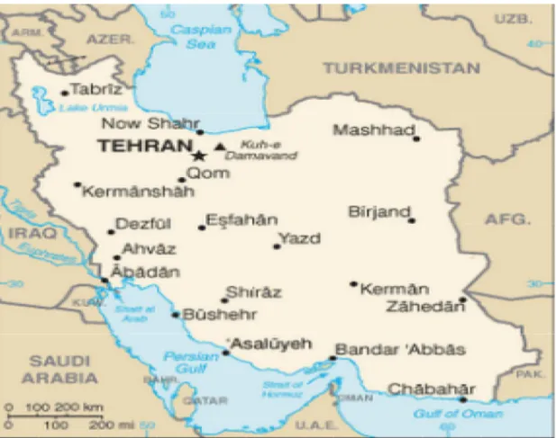 Şekil 3-1 İran İslam Cumhuriyeti’nin haritadaki konumu 