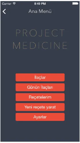 Figure 6.10: Patient main menu screen 