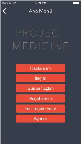 Figure 6.19: Healthcare-professional main menu screen 