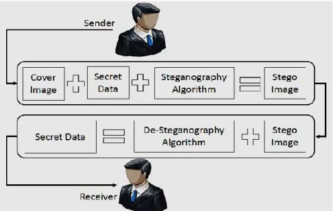 Figure 2.5 Image Steganography Process Block Diagram 