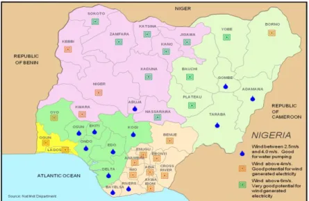 Figure 6: Nigeria’s Wind Distribution (Nat Met Department) 