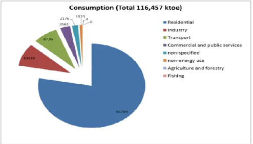 Figure 10: Energy Consumption by sector in Nigeria (EIA, 2010) 