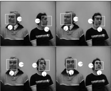 Figure 6: Some examples of detections. The 2 circles nearby each window represent the pose