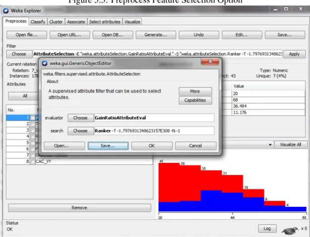 Figure 5.3: Preprocess Feature Selection Option