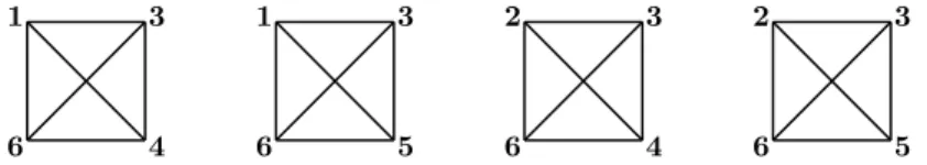 Fig. 2. The structures of the quadrangles Q (1346), Q (1356), Q (2346), Q (2356).