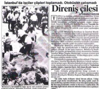 Figure 1.1: Resistance trouble (Milliyet, 06.06.1992) 
