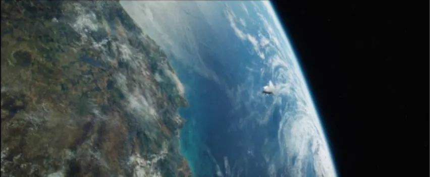 Figure 2.3: First shot of Gravity. (Aspect ratio 2.35:1). 