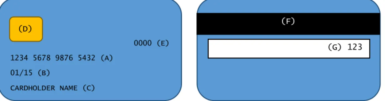 Figure 2.1 shows data on a payment card: 