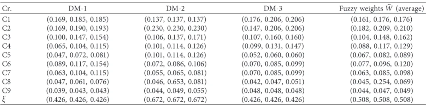 Table 10: 3 DMs’ evaluations of the hotel website and digital solutions provider ﬁrms with respect to each criterion.