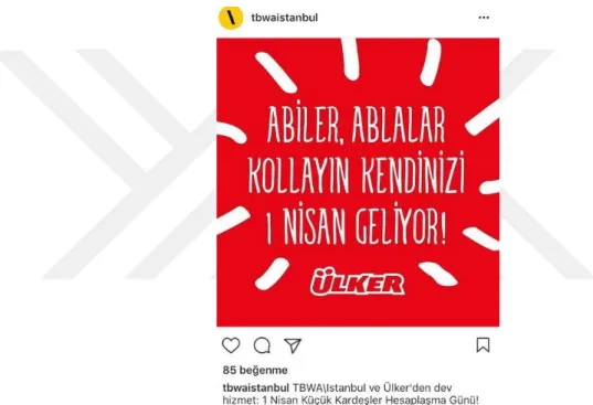 Şekil 5.11. TBWA İstanbul Instagram Paylaşım 