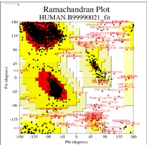 Figure 3.5. Ramachandran plot of the structure modeled 