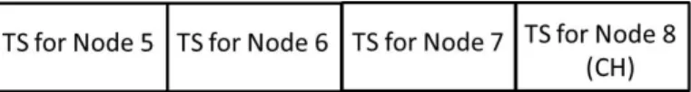 Figure 3.10: Time slot assignment for cluster members in a LEFCA cluster