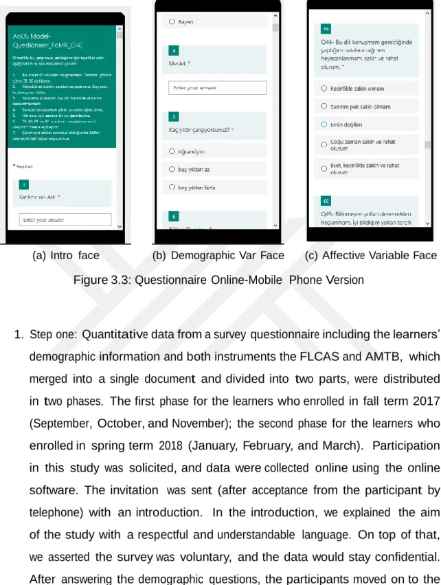 Figure 3.3: Questionnaire Online-Mobile  Phone Version 