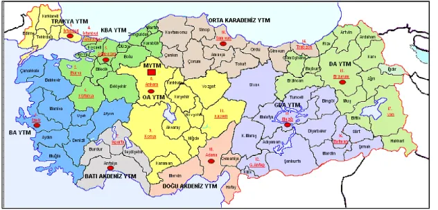 Figure 5: TEİAŞ Control Areas Source: TEİAŞ 