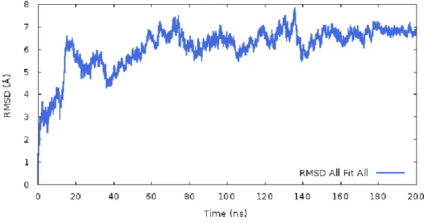 Figure  3.3.7.  RMSD  values  which  were  obtained  from  200  ns  MD  simulations  for  DAT model