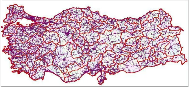 Figure 4.1 Administrative districts and main roads in Turkey 